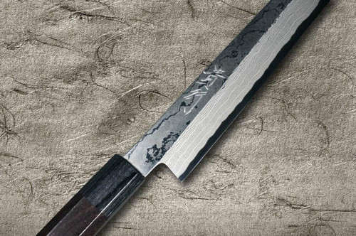 Takayuki Iwai Aogami No.2 Damascus FUMON RS Japanese Chefs Kiritsuke-YanagibaSashimi 210mm