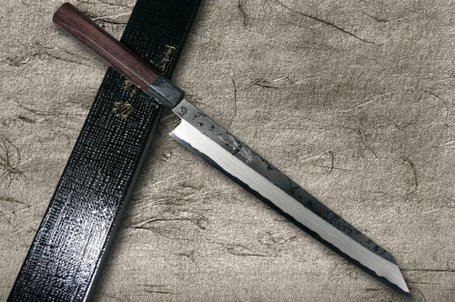 Takayuki Iwai Aogami No.2 Damascus FUMON RS Japanese Chefs Kiritsuke-YanagibaSashimi 270mm