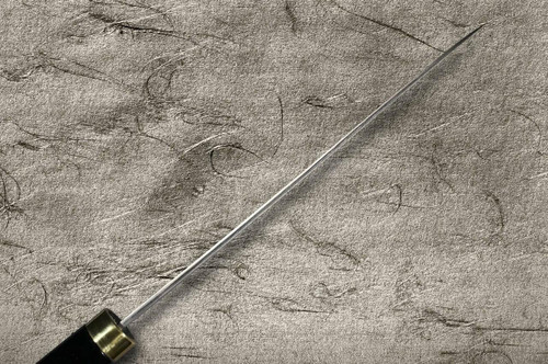 Takeshi Saji Makie-Art Aogami No.2 Colored Damascus Japanese Chefs Gyuto Knife 210mm with Urushi Lacquered Saya and Handle FUJIN RAIJIN