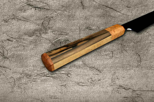 Yoshihiro Senbon Kurogaki Edition White No.2 Honyaki MtFuji-Art YanagibaSashimi 300mm with Special Black Persimmon Handle and Saya in Paulownia Box