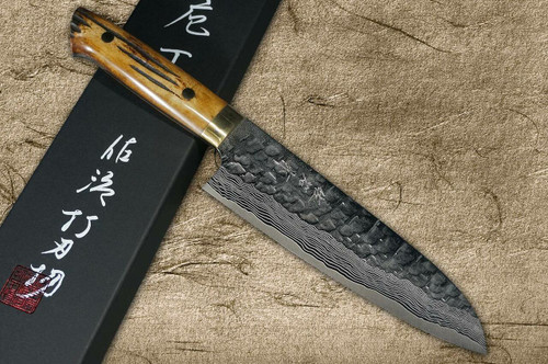 Takeshi Saji VG-10 Custom Damascus Wild Series Gyuto (180mm to 270mm, 4  sizes, Stag Bone Handle)