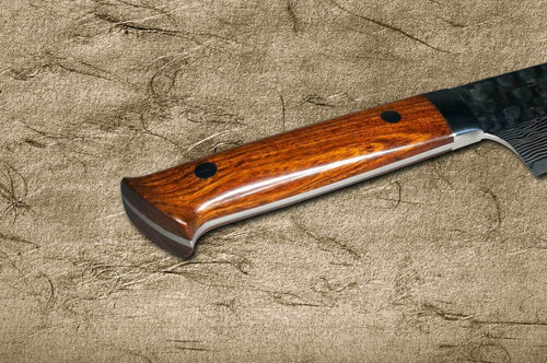 Takeshi Saji VG10 Mirror Hammered Damascus IRN Japanese Chefs Gyuto Knife 210mm with Desert Ironwood Handle