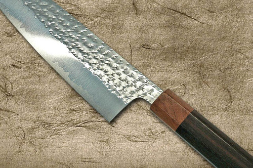 Yu Kurosaki R2SG2 Hammered SENKO WA RS8H Japanese Chefs Gyuto Knife 210mm with Brown-Ring Octagonal Handle