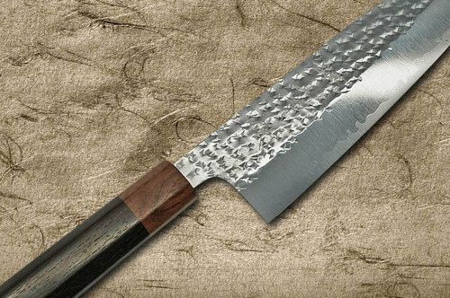 Yu Kurosaki R2SG2 Hammered SENKO WA RS8H Japanese Chefs Gyuto Knife 210mm with Brown-Ring Octagonal Handle