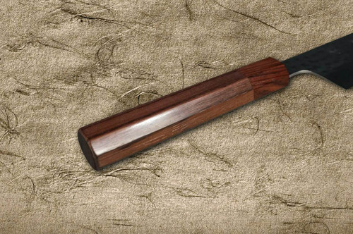 Yu Kurosaki R2SG2 Hammered SENKO WA RS8H Japanese Chefs Gyuto Knife 210mm with Brown-Ring Octagonal Handle