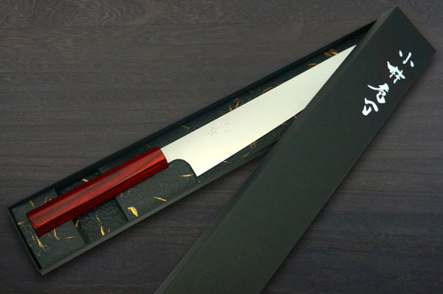 Kei Kobayashi R2 Special Finished CS Japanese Chefs SlicerSujihiki 270mm with Red Lacquered Wood Handle