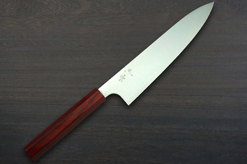 Kei Kobayashi R2 Special Finished CS Japanese Chefs Gyuto Knife 210mm with Red Lacquered Wood Handle