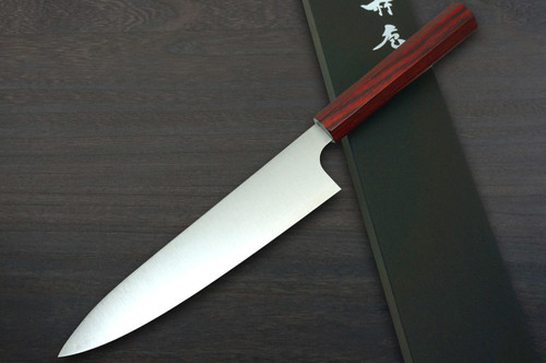 Kei Kobayashi R2 Special Finished CS Japanese Chefs Gyuto Knife 210mm with Red Lacquered Wood Handle