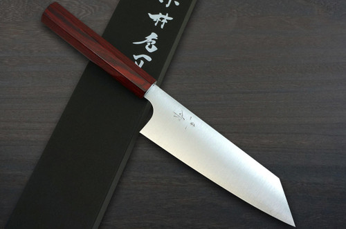 骨董品　小刀　2本 小林圭R2 特殊加工CS日本厨师用三德刀170毫米，红漆木手柄|日本刀
