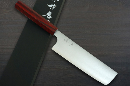 Kei Kobayashi R2 Special Finished CS Japanese Chefs NakiriVegetable 165mm with Red Lacquered Wood Handle