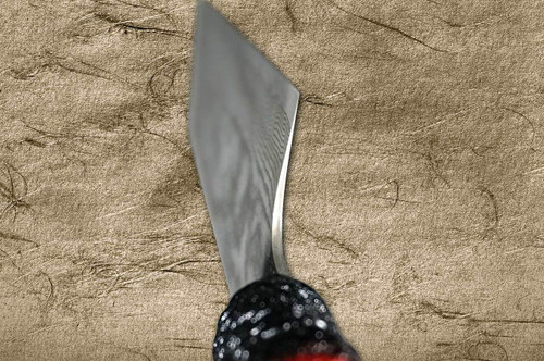 Takeshi Saji VG10 Black Damascus LL Japanese Chefs Bunka Knife 180mm with Black-Red Japanese Urushi Lacquered Handle