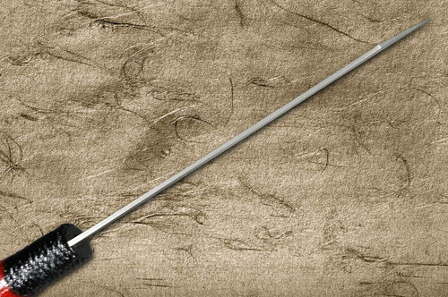 Takeshi Saji VG10 Black Damascus LL Japanese Chefs Bunka Knife 180mm with Black-Red Japanese Urushi Lacquered Handle