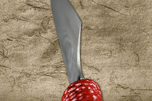 Takeshi Saji VG10 Black Damascus LL Japanese Chefs Gyuto Knife 180mm with Red-Black Japanese Urushi Lacquered Handle