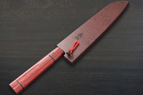 Kanetsune 63-Layer Damascus MINAMO-KAZE Japanese Chef's Santoku Knife 180mm with Dedicated Saya Sheath 