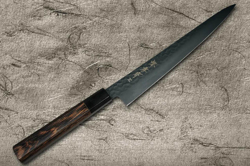 Sakai Takayuki Non-Stick Coating VG10 Hammered WA KUROKAGE Japanese Chefs SlicerSujihiki 240mm with Wenge Handle