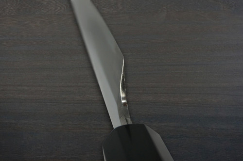 Sakai Takayuki ZANGETSU Honyaki Ginsan Japanese Chefs Mirrored Sakimaru-TakohikiSashimi 390mm with Wenge Handle and Saya Sheath