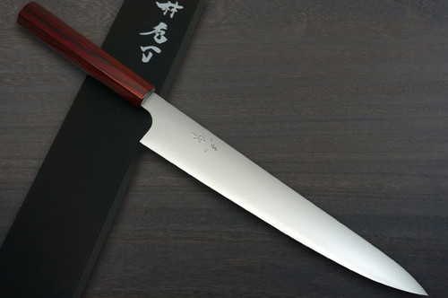 Kei Kobayashi R2 Special Finished CS Japanese Chefs Knife SET Gyuto210-Gyuto240-Slicer-Bunka-Santoku-Vegetable-Petty with Red Lacquered Wood Handle
