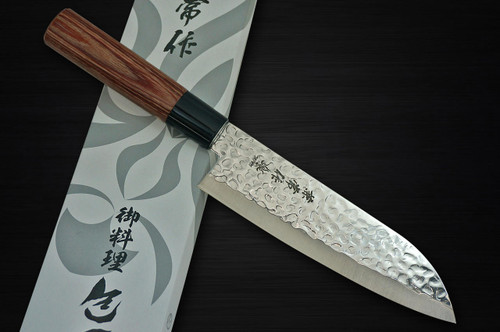 Kanetsune KC-950 DSR-1K6 Stainless Hammered Japanese Chef's Knife SET (Gyuto180-Slicer210-Santoku-Vegetable-Petty) 