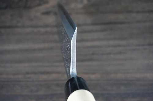 Sakai Takayuki Kasumitogi Buffalo Tsuba Engraving Art Japanese Chef's Deba Knife 210mm Sojou-no-Koi(Carp on Board) 