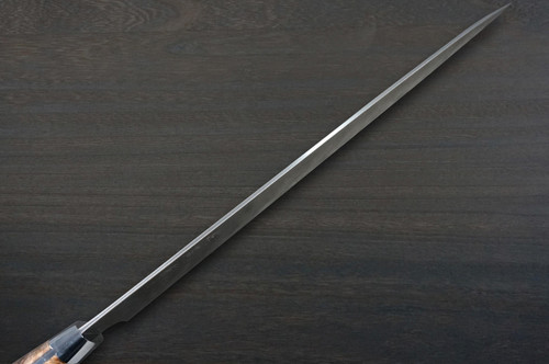 Takeshi Saji VG10 Colored Damascus STW Japanese Chefs Gyuto Knife 240mm No.16 Brown-Red Stabilized Hybrid Wood Handle