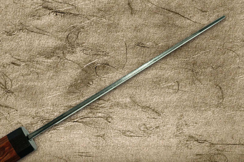 Sakai Takayuki Tokujyo Supreme White 2 steel Kurouchi Wide Bunka Knife 180mm with Bubinga and Ebony Handle