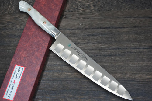 Sakai Takayuki Grand Chef SP-Type III Japanese Chefs Gyuto Knife 210mm Pearl-White Stabilized Hybrid Resin Handle