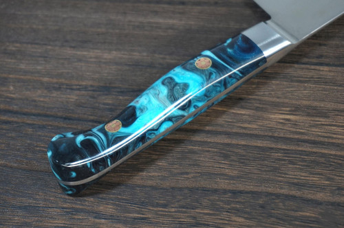 Sakai Takayuki Grand Chef SP-Type III Japanese Chefs Gyuto Knife 210mm Ocean-Blue Stabilized Hybrid Resin Handle