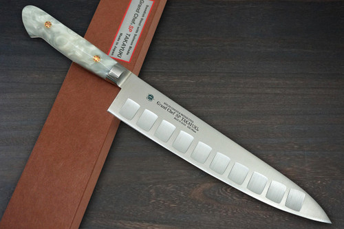 Sakai Takayuki Grand Chef SP-Type III Japanese Chefs Gyuto Knife 240mm Pearl-White Stabilized Hybrid Resin Handle