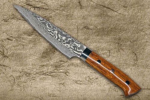 Takeshi Saji R2SG2 Black Damascus IR Japanese Chefs Petty KnifeUtility 150mm with Desert Ironwood Handle