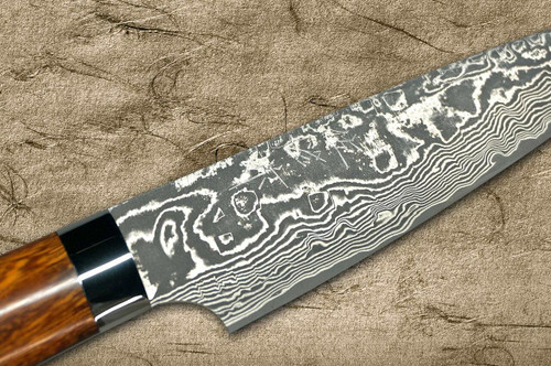 Takeshi Saji R2SG2 Black Damascus IR Japanese Chefs Petty KnifeUtility 150mm with Desert Ironwood Handle