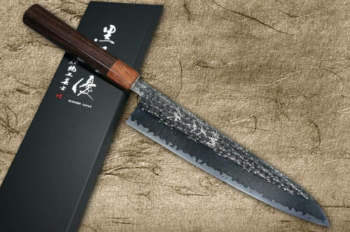 Yu Kurosaki R2SG2 Hammered SENKO WA RS8H Japanese Chefs Gyuto Knife 270mm with Brown-Ring Octagonal Handle