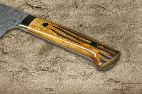 Takeshi Saji VG10 Black Damascus DHM Japanese Chefs NakiriVegetable 170mm with Brown Antler Handle