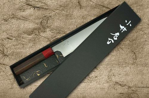 Kei Kobayashi R2 Special Finished RS8R Japanese Chefs Santoku Knife 170mm with Red-Ring Octagonal Handle