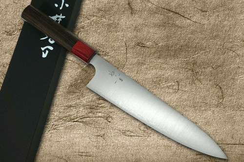 Kei Kobayashi R2 Special Finished RS8R Japanese Chefs Knife SET Gyuto210-Slicer-Santoku-Vegetable-Petty with Red-Ring Octagonal Handle