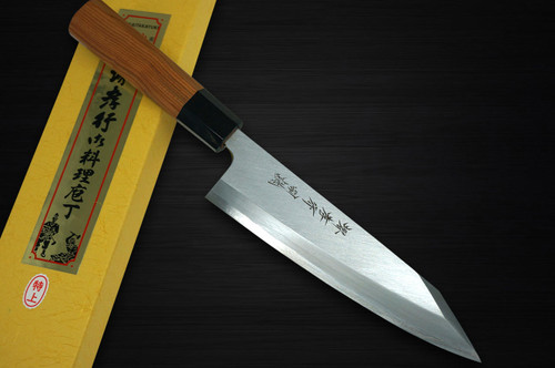 Sakai Takayuki Tokujyo Supreme White 2 steel Japanese Chefs Kiritsuke Deba 180mm with Japanese Yew Handle