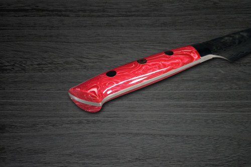 Takeshi Saji R2 Diamond Finish Damascus TCR Japanese Chefs Petty KnifeUtility 150mm with Red Turquoise Handle