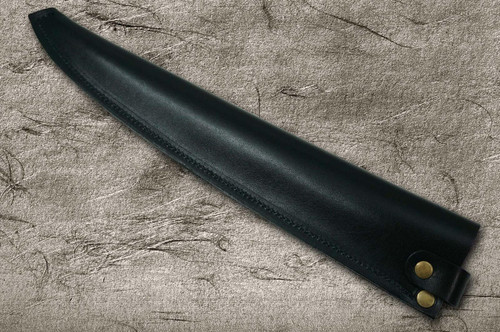 Natural Leather Knife Cover Saya Sheath Yanagiba & Slicer 240mm [Brass Button] 
