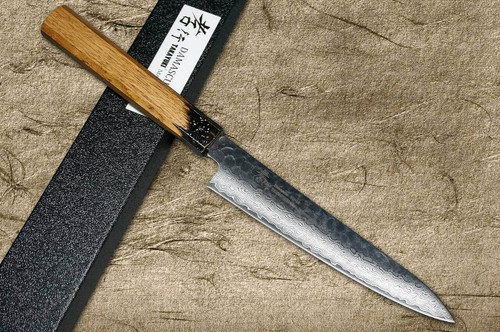 Sakai Takayuki 33-Layer VG10 Damascus Urushi Chefs Petty KnifeUtility 150mm with Japanese Lacquered Oak Handle KOKUSHIN
