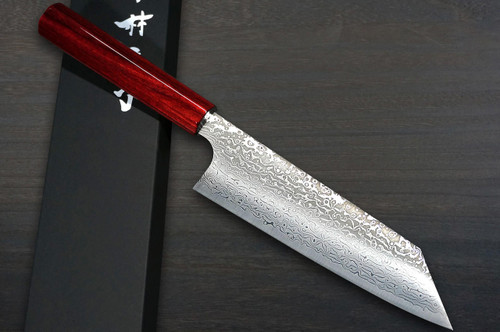 Kei Kobayashi R2 Special Finished CS Japanese Chef's Knife SET  (Gyuto210-Gyuto240-Slicer-Bunka-Santoku-Vegetable-Petty) with Red Lacquered  Wood Handle