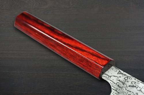 Kei Kobayashi R2 Damascus Special Finished CS Japanese Chefs Bunka Knife 170mm Black with Red Lacquered Wood Handle