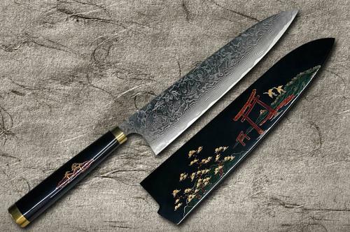 Takeshi Saji Makie-Art R2(SG2) Mirrored Damascus Japanese Chef's