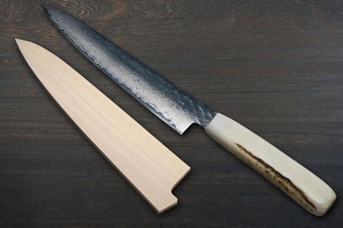 Sakai Takayuki 33-Layer VG10 Damascus DHW Japanese Chefs Petty KnifeUtility 150mm with White Antler Handle