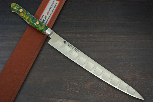 Sakai Takayuki Grand Chef SP-Type III Japanese Chefs SlicerSujihiki 240mm Jungle-Green Stabilized Hybrid Resin Handle