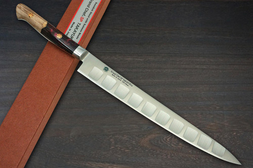 Sakai Takayuki Grand Chef SP-Type III Japanese Chefs SlicerSujihiki 240mm Volcano-Red Stabilized Hybrid Resin Handle