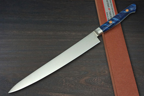 Sakai Takayuki Grand Chef SP-Type III Japanese Chefs SlicerSujihiki 240mm Ocean-Blue Stabilized Hybrid Resin Handle