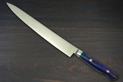 Sakai Takayuki Grand Chef SP-Type III Japanese Chefs SlicerSujihiki 240mm Galaxy-Purple Stabilized Hybrid Resin Handle