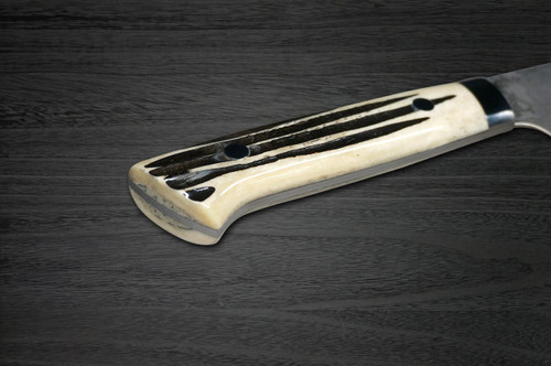 Takeshi Saji R2SG2 Black Damascus DHW Japanese Chefs SlicerSujihiki 270mm with White Antler Handle