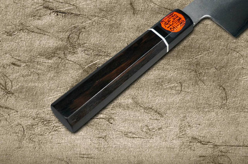Shigeki Tanaka Ginsan Silver 3 Stainless Steel Japanese Chefs Hakata Knife 180mm with Ebony Handle