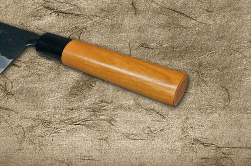 Daisuke Nishida Shirogami No.1 Kurouchi CHR Japanese Chefs Gyuto Knife 210mm with Cherry Round Handle