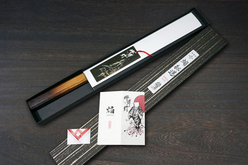 Sakai Takayuki Homura Guren Aogami 2 steel Japanese Chefs YanagibaSashimi 300mm with Urushi Lacquered Oak Handle